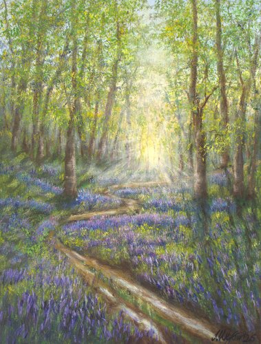 Bluebells forest von Ludmilla Ukrow, Malerei kaufen auf Singulart