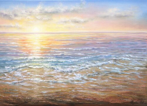 Abstract seascape van Ludmilla Ukrow, Schilderij te koop op Singulart