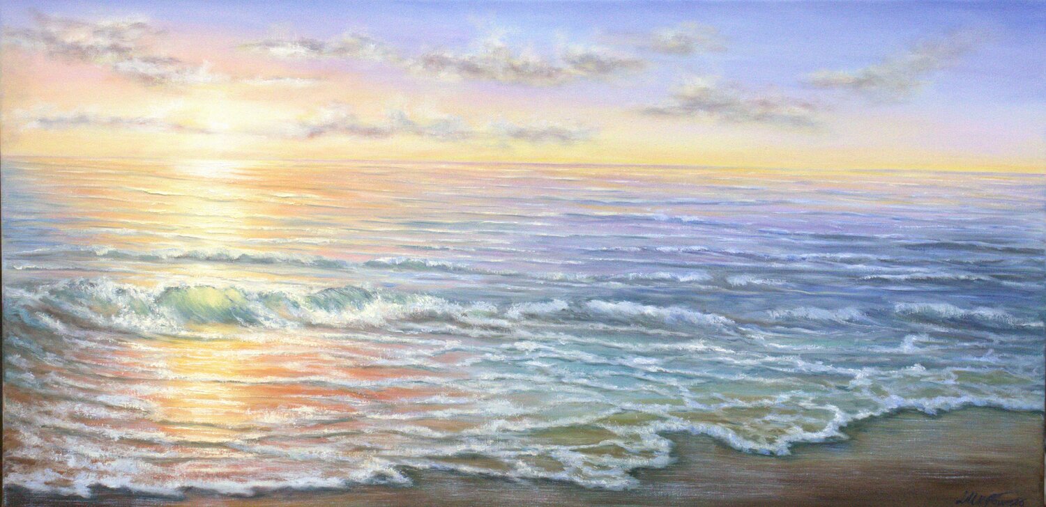 Sunset ocean Ludmilla Ukrow Peinture originale à vendre