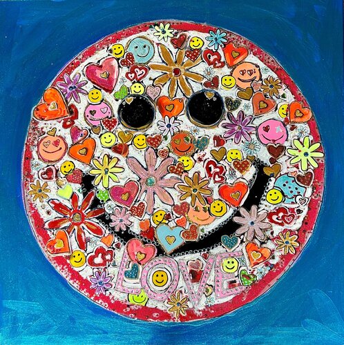 Happie LOVE di Kat Lassen, Pittura in vendita su Singulart