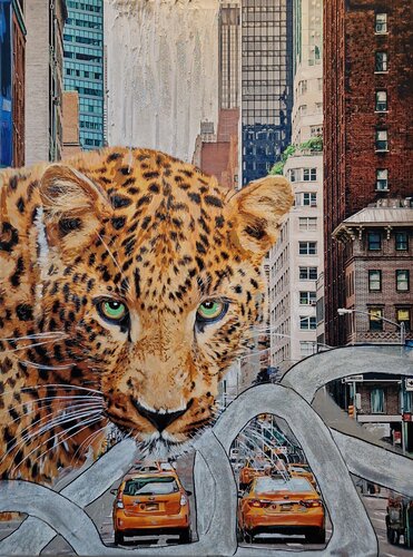 New York City Main Street Leo di Kat Lassen, Pittura in vendita su Singulart