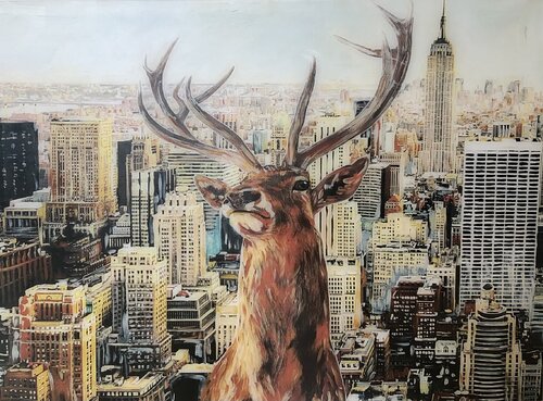 Spion Hirsch in New York di Kat Lassen, Digitale in vendita su Singulart