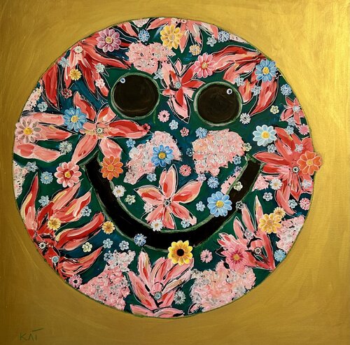 Happie GOLDIE di Kat Lassen, Pittura in vendita su Singulart