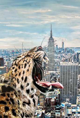 Roaring Spy Leo New York di Kat Lassen, Pittura in vendita su Singulart