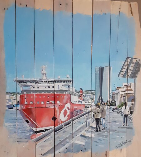 Départ pour l'ile de beauté von Francis Stanzione, Malerei kaufen auf Singulart