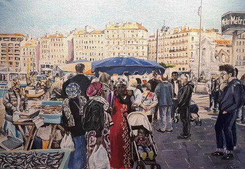 Un samedi à Marseille von Francis Stanzione, Malerei kaufen auf Singulart