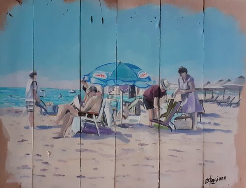 La plage von Francis Stanzione, Malerei kaufen auf Singulart