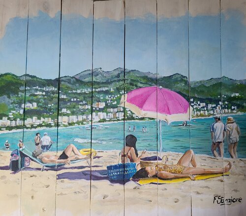 La plage 2 by Francis Stanzione, Painting for Sale on Singulart