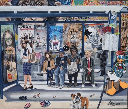 L'abribus von Francis Stanzione, Malerei kaufen auf Singulart