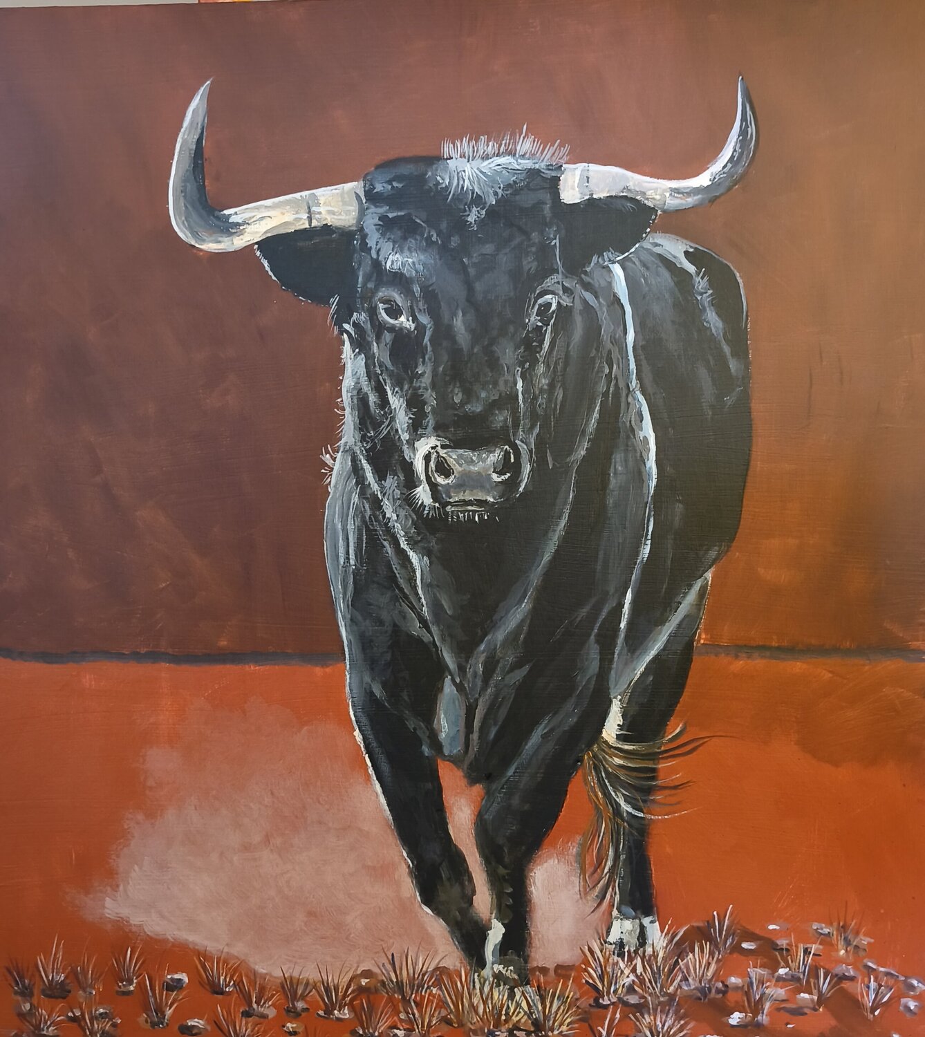 Torro rouge Francis Stanzione Pintura original en venta