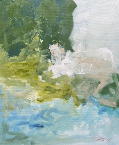 Mare Biologique Vert Olive by Fabien Cristo-Manuel, Painting for Sale on Singulart