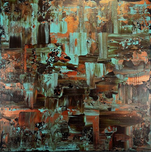 Abstrakt 2407 - "Kupfer-Rost" van Inga Knaak, Schilderij te koop op Singulart