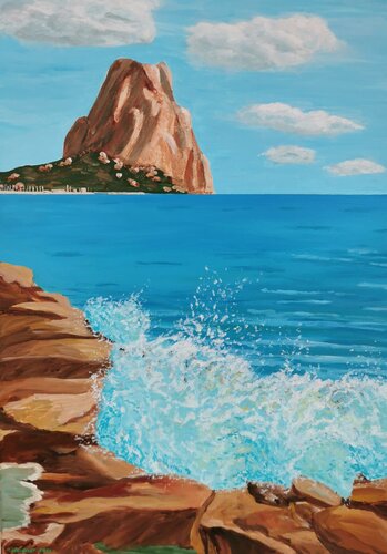 "Peñón de Ifach" in Calpe di Angela Weidner, Pittura in vendita su Singulart