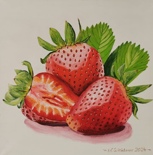 Erdbeeren van Angela Weidner, Schilderij te koop op Singulart
