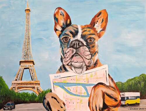 Eddie´ in Paris di Angela Weidner, Pittura in vendita su Singulart