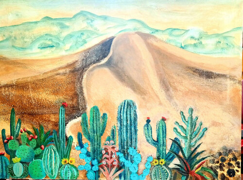 desert odyssey van Nalini Shanthi Cook, Schilderij te koop op Singulart