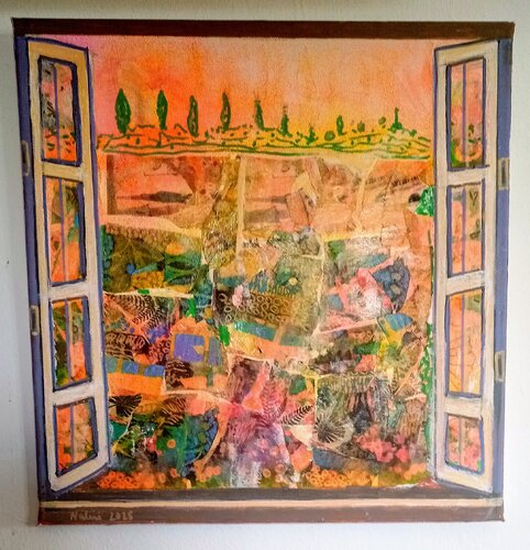 dreaming landscape van Nalini Shanthi Cook, Schilderij te koop op Singulart