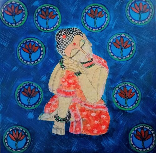Lotus serenity van Nalini Shanthi Cook, Schilderij te koop op Singulart