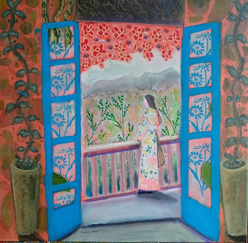 Quiet contemplation van Nalini Shanthi Cook, Schilderij te koop op Singulart