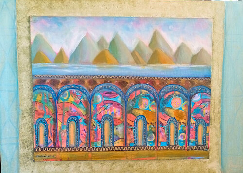 Underneath the arches: landscape series 2 by Nalini Shanthi Cook, Painting for Sale on Singulart