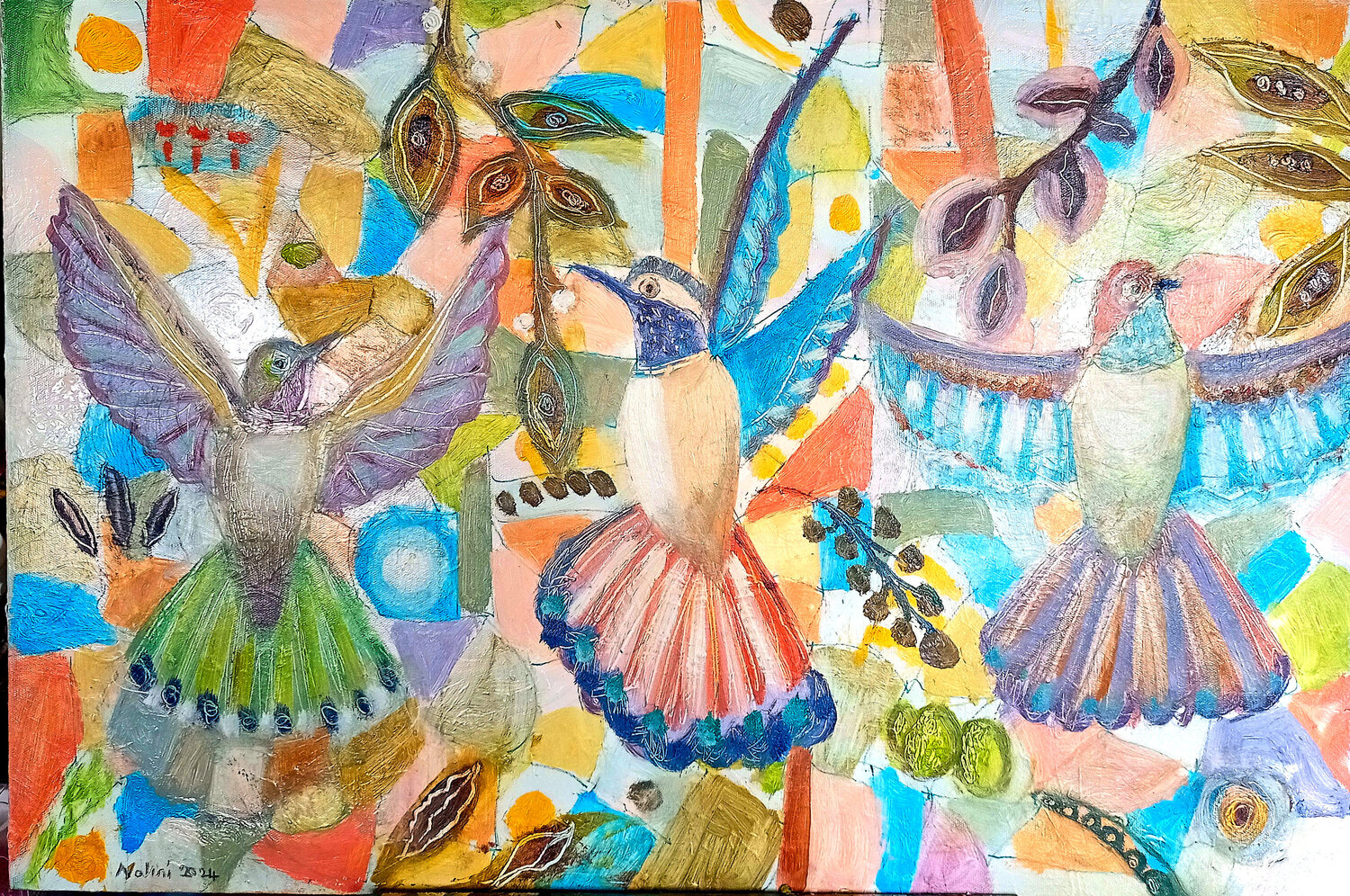 pajaritos exotica: series 4 birds Nalini Shanthi Cook