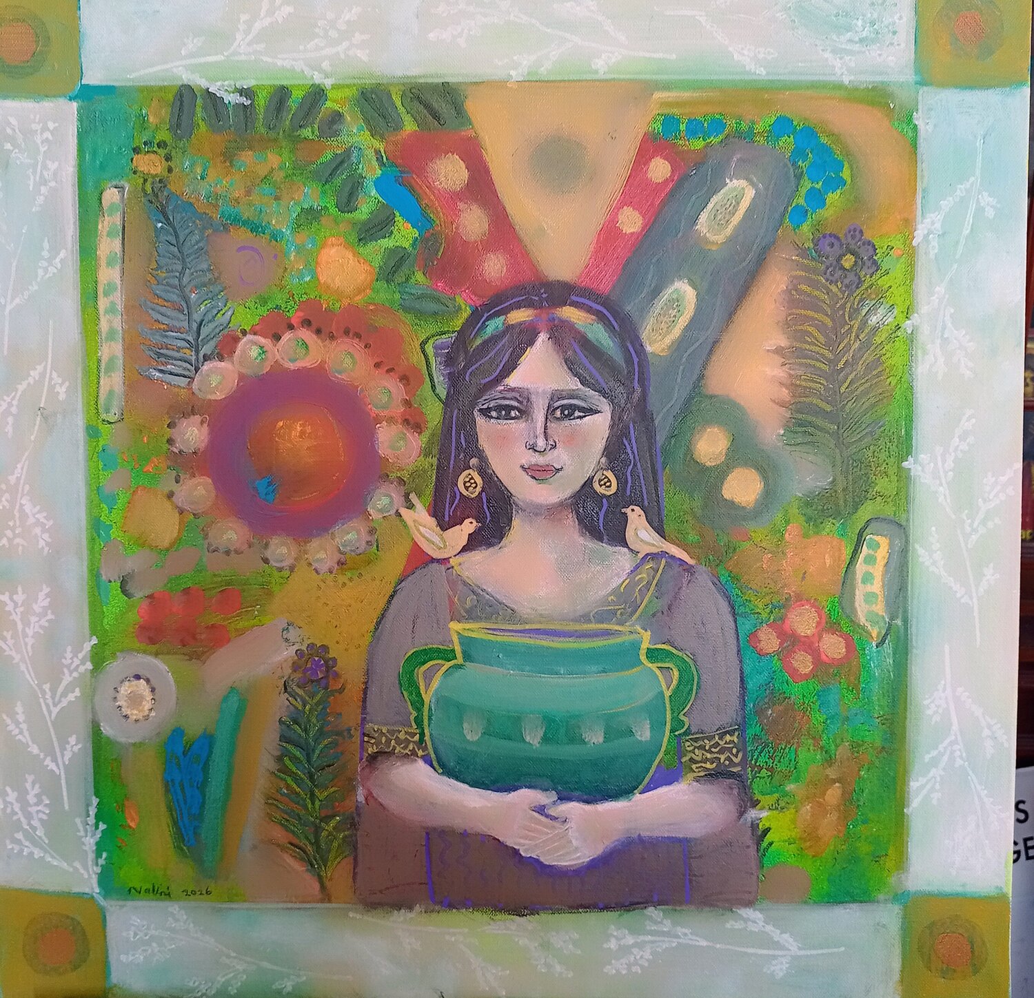 Garamasala: series 3 abstract, woman Nalini Shanthi Cook Pintura original en venta