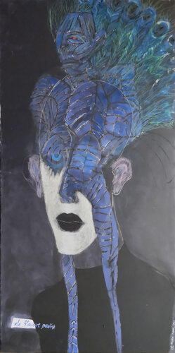 De Blauwe Pauw di Steffen Mertens, Pittura in vendita su Singulart