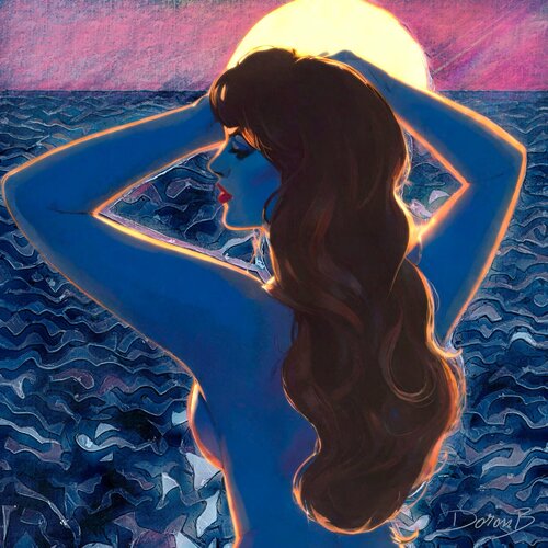 Blue sunset girl di Doron B, Digitale in vendita su Singulart
