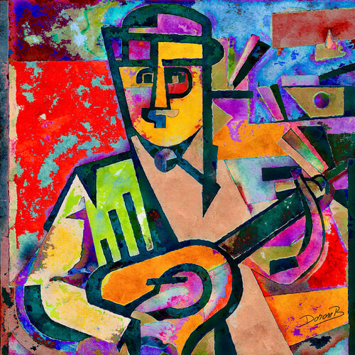 Man with guitar de Doron B, Digital a la venta en Singulart