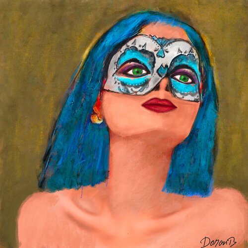 Blue hair girl par Doron B, Digital en vente sur Singulart