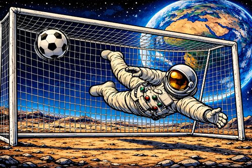 Astronaute gardien de but de Doron B, Digital a la venta en Singulart