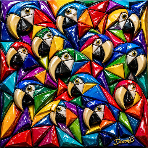 Perroquets prismatiques van Doron B, Digitaal te koop op Singulart