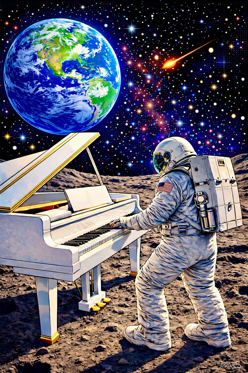 Cosmic Serenade: Piano on the Moon Doron B
