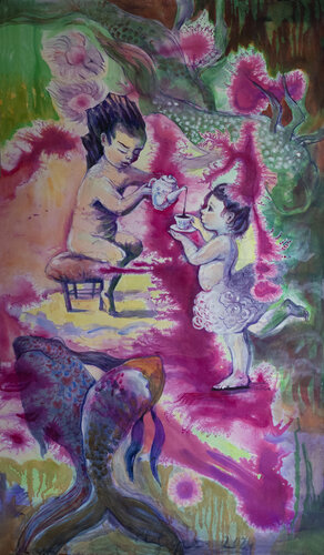 Two of Cups di Velta Emīlija Platupe, Pittura in vendita su Singulart