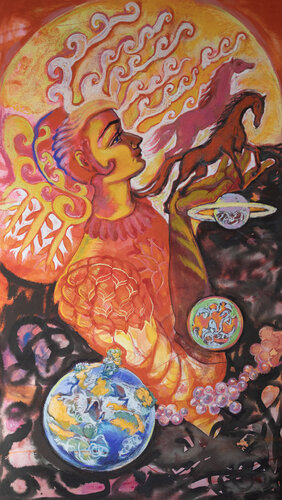 Sun Lion van Velta Emīlija Platupe, Schilderij te koop op Singulart