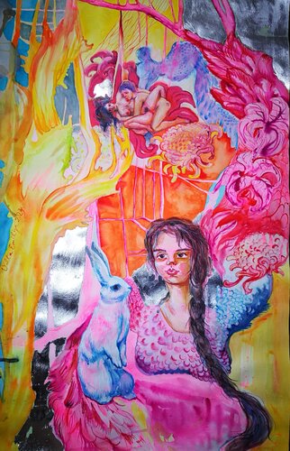 Pink! de Velta Emīlija Platupe, Pintura a la venta en Singulart