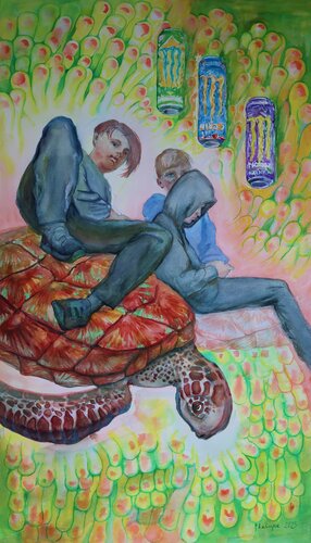 Three of Cups par Velta Emīlija Platupe, Peinture en vente sur Singulart
