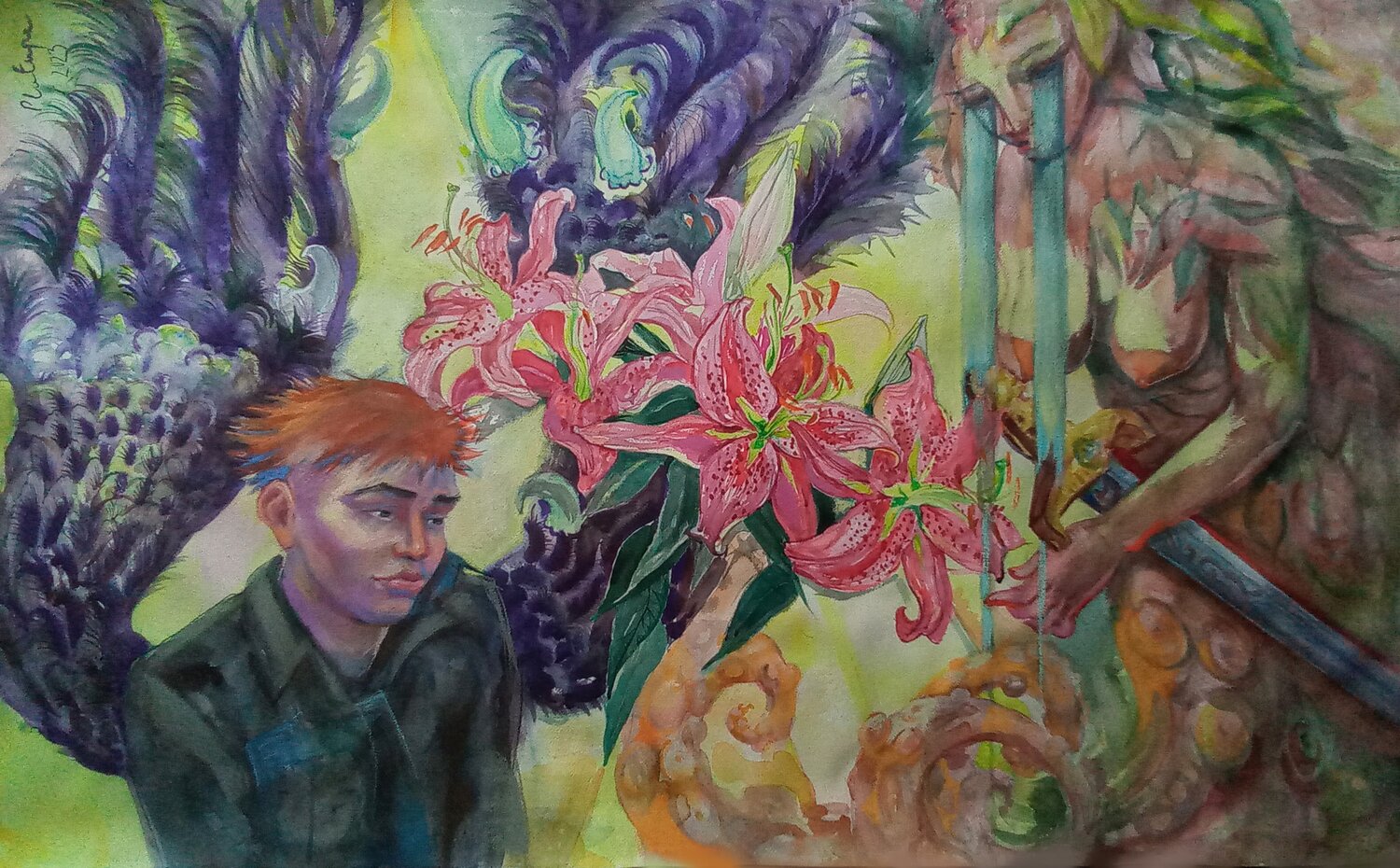 Boy Observes Nature Velta Emīlija Platupe