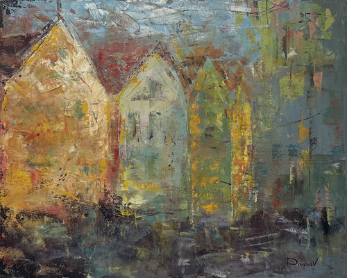 “Houses at Dawn” von Viktoria Daneva, Malerei kaufen auf Singulart