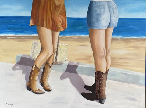 Copines bohêmes by Virginie MONANGE, Painting for Sale on Singulart