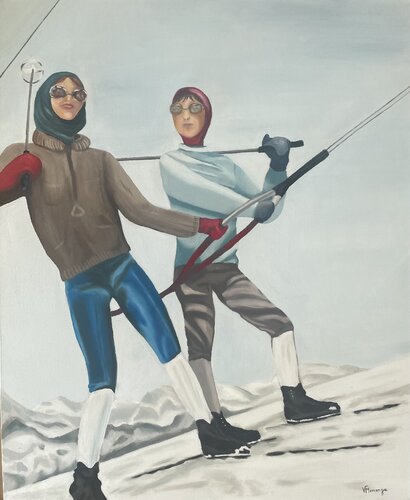 Le téléski by Virginie MONANGE, Painting for Sale on Singulart