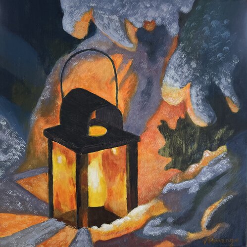 La lanterne by Virginie MONANGE, 油畫 for Sale on Singulart