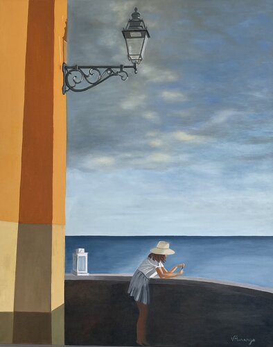 Fin d'après-midi sur le littoral de Virginie MONANGE, Pintura a la venta en Singulart