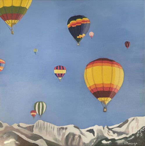 Mongolfière I by Virginie MONANGE, 油畫 for Sale on Singulart