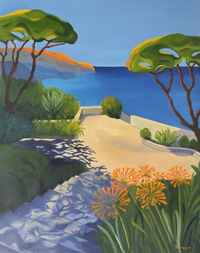 Les agapanthes by Virginie MONANGE, 油畫 for Sale on Singulart