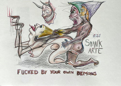 Fucked by your own demons by Shank ARTE, Drawing for Sale on Singulart