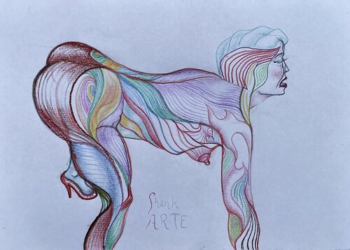 En position van Shank ARTE, Tekening te koop op Singulart