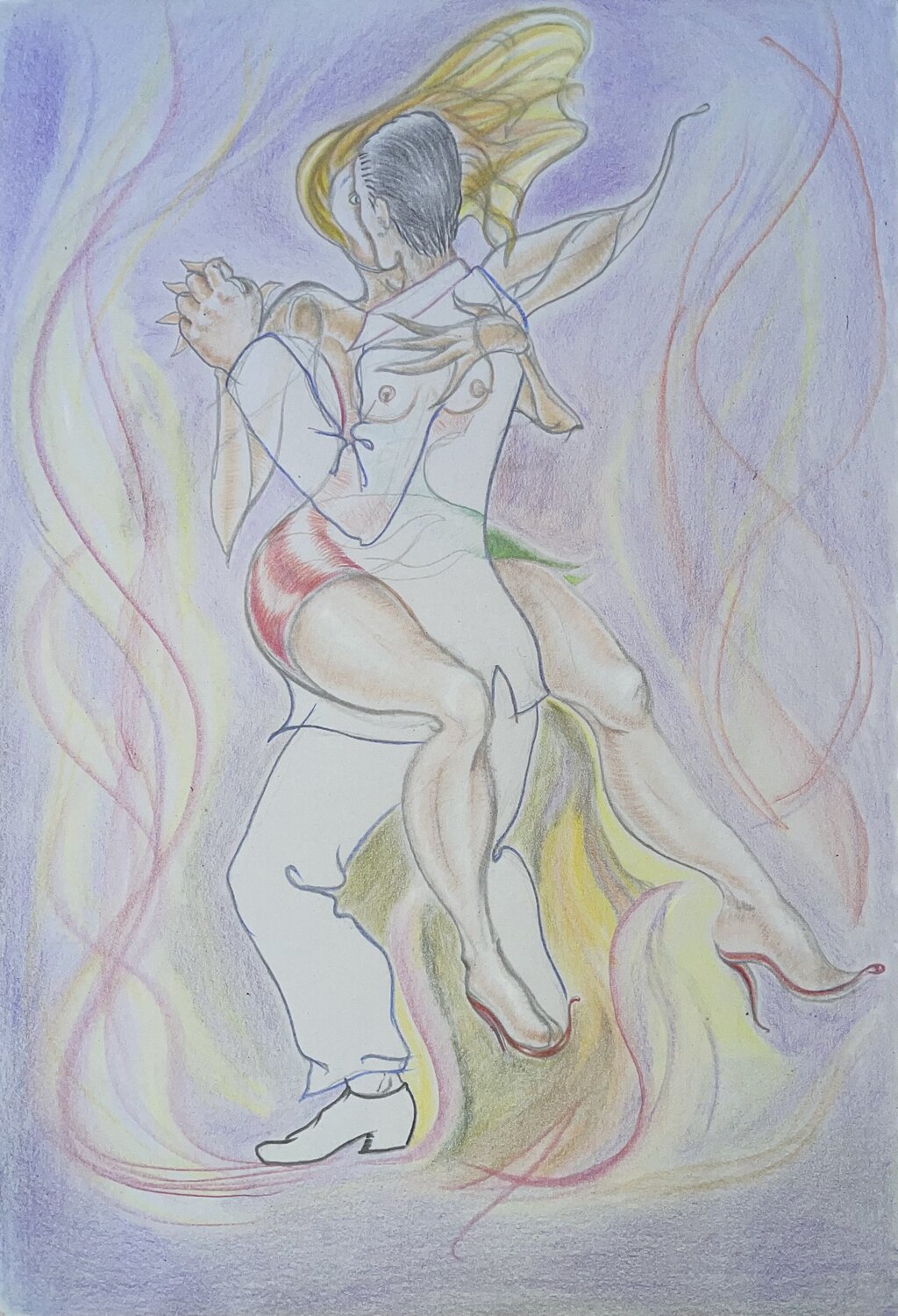 Tango dancers Shank ARTE Dessin à vendre