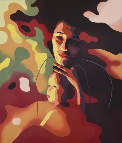Woman with child van jorgen folkersen, Schilderij te koop op Singulart