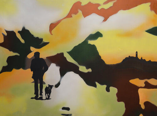Man with a dog von jorgen folkersen, Malerei kaufen auf Singulart